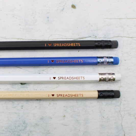 Printed Pencil - I Love Spreadsheets