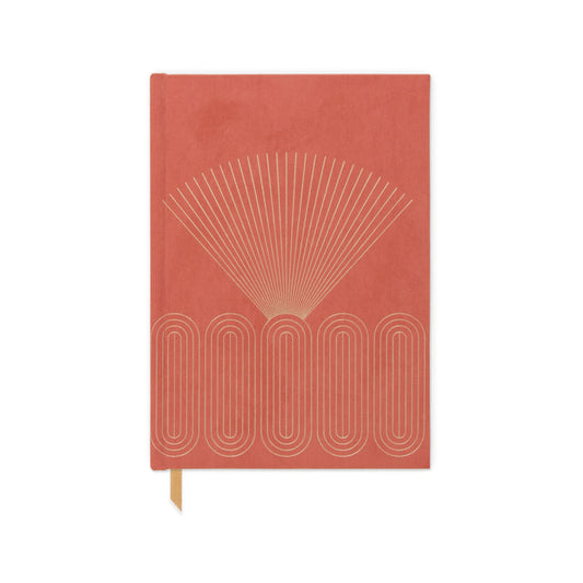 Suede Journal Radiant Rays - Bright Terracotta