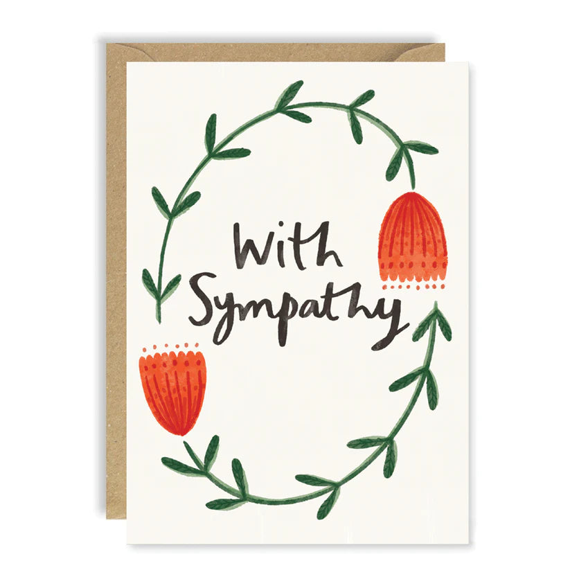 Red Flower Sympathy card