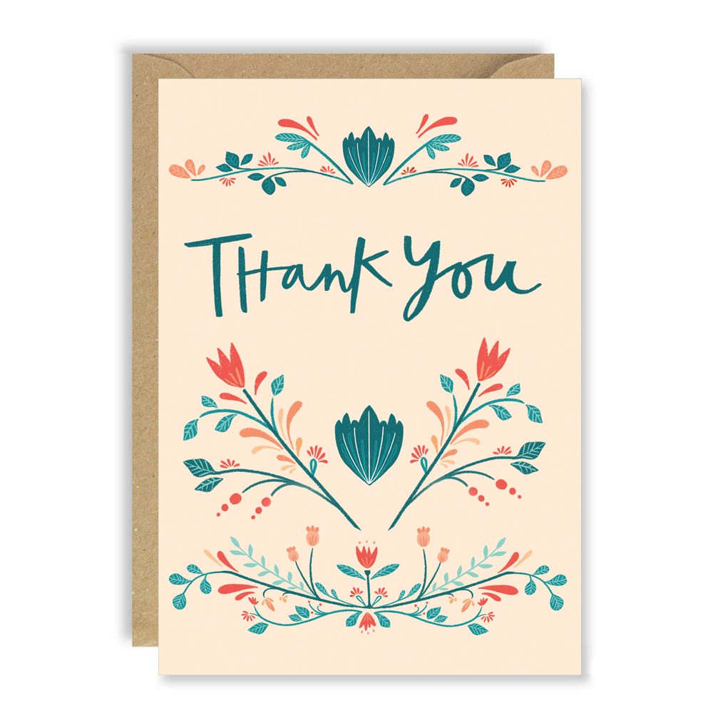 Folk Thank You card