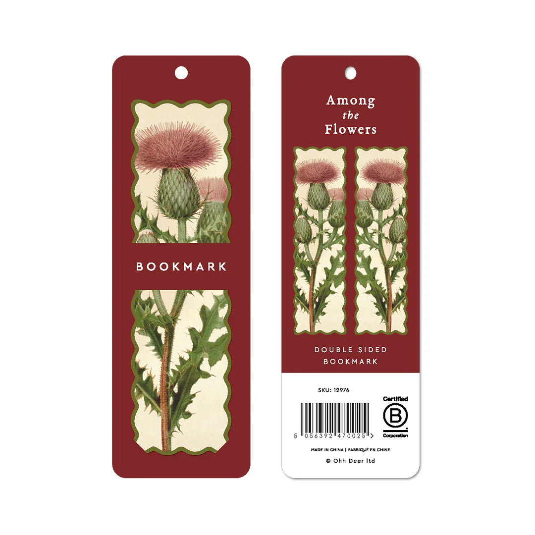 Scalloped Thistle Double Sided Bookmark