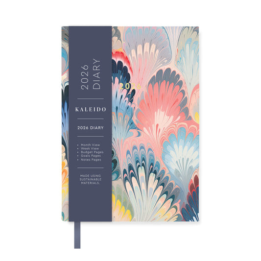 2026 Scalloped Marble Diary -A6