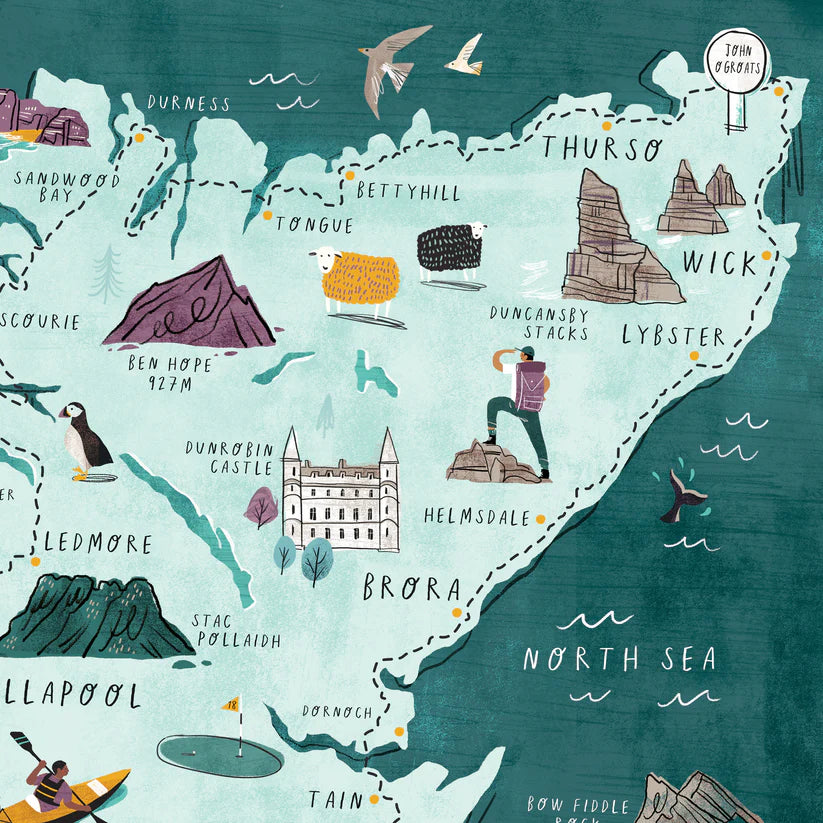 North Coast 500 A3 Route Map