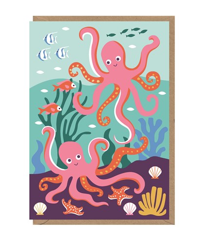 Pink Octopi Card