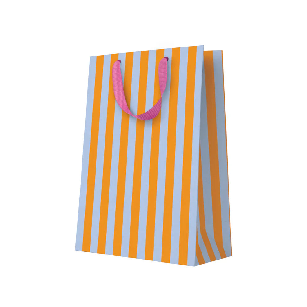 Orange and Blue Striped Large Gift Bag