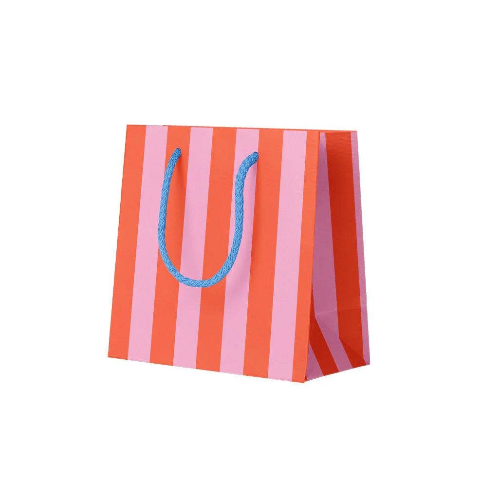 Pink And Orange Stripe Small Gift Bag