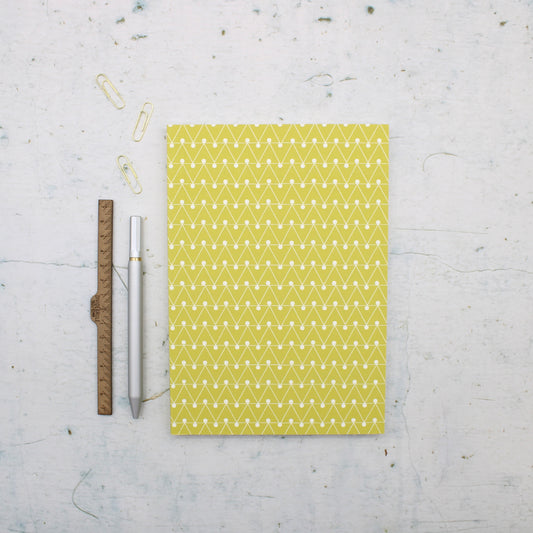 Ola A5 Lime Triangles Notebook - Plain