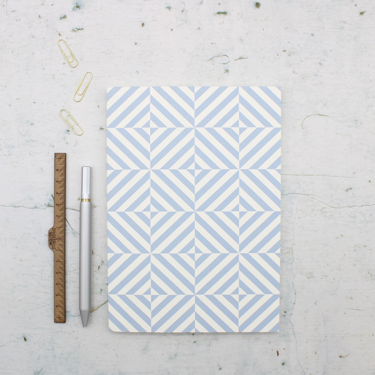 Ola A5 Blue Geometric Notebook - Grid Dot