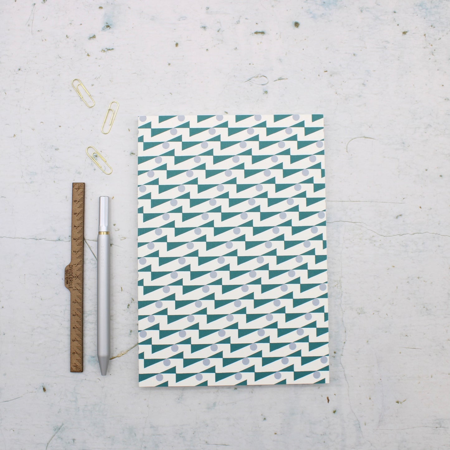 Ola A5 Turquoise Zigzag Notebook - Lined