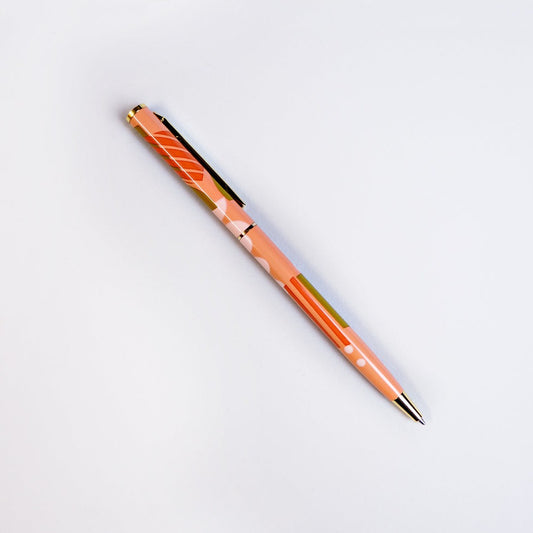 A patterned ballpoint pen from the Pencil Me In stationery shop.