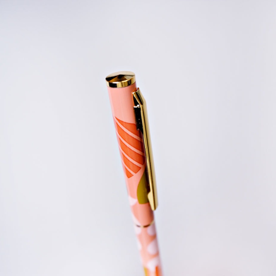 A patterned ballpoint pen from the Pencil Me In stationery shop.