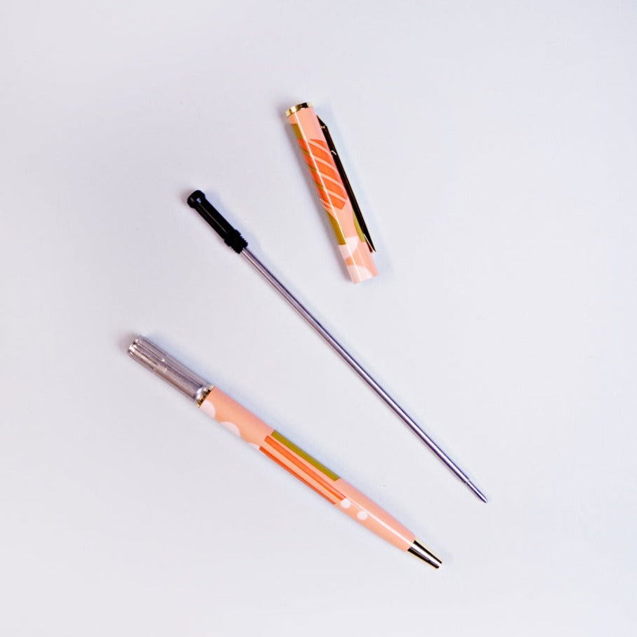 A patterned ballpoint pen from the Pencil Me In stationery shop.