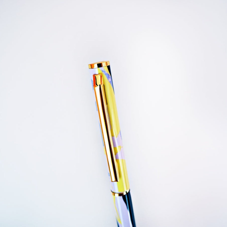 A patterned ballpoint pen from the Pencil Me In stationery shop.