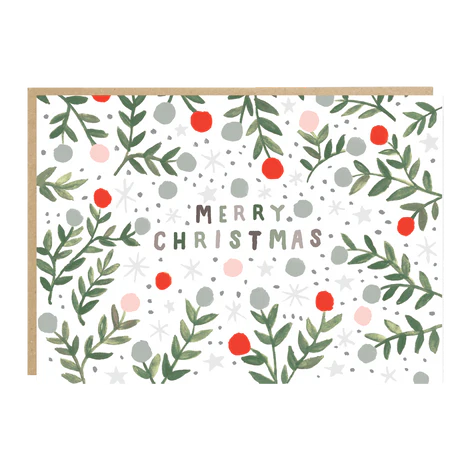 Christmas leaves card