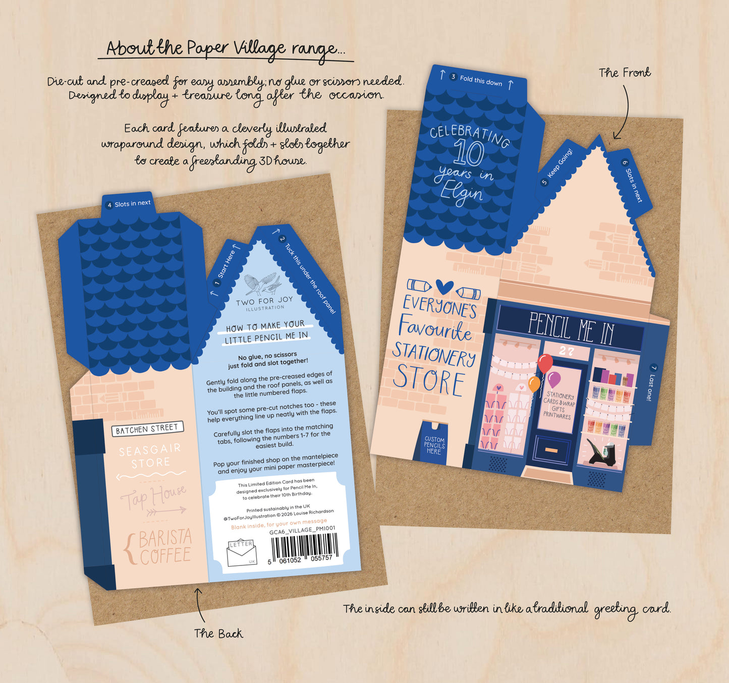 Paper Village - 3D Pencil Me In card