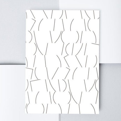 White with black line design cover notebook available with plain or dotted pages from the Pencil Me In stationery shop.