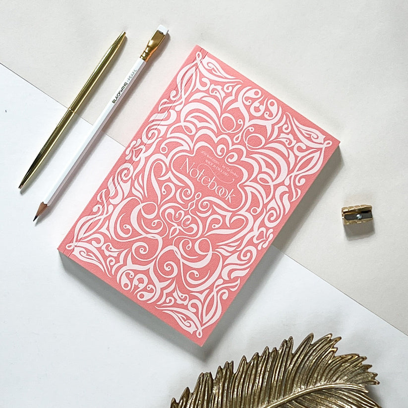 Coral Swirl Notebook - A5