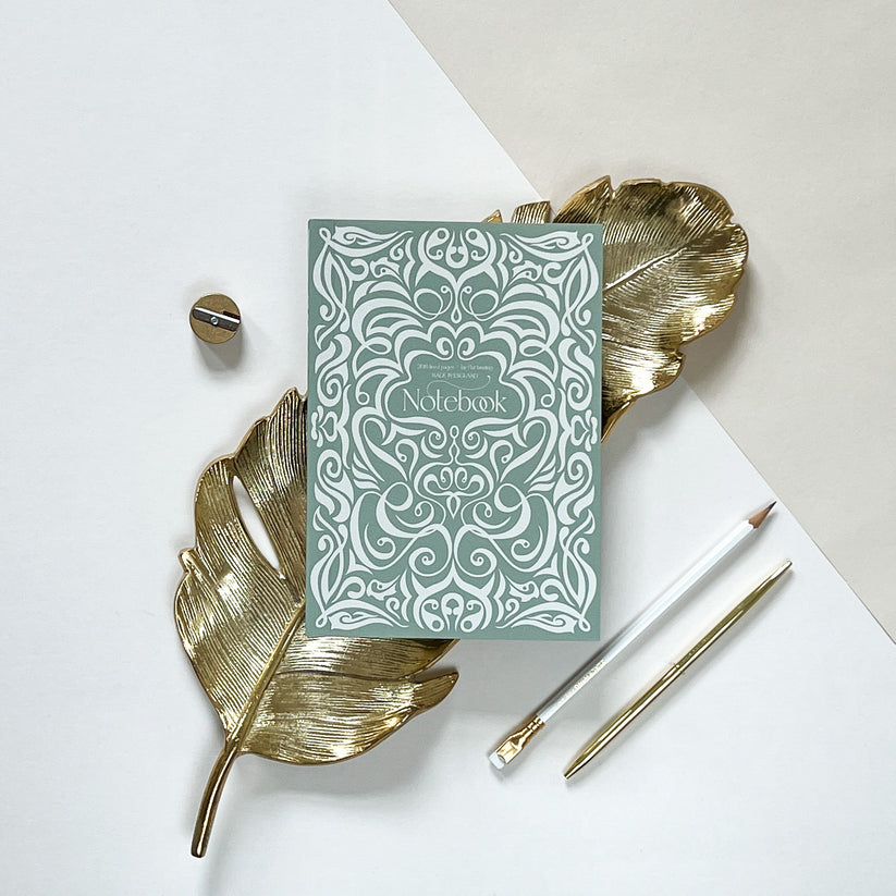 Sage Green Swirl Notebook - A5