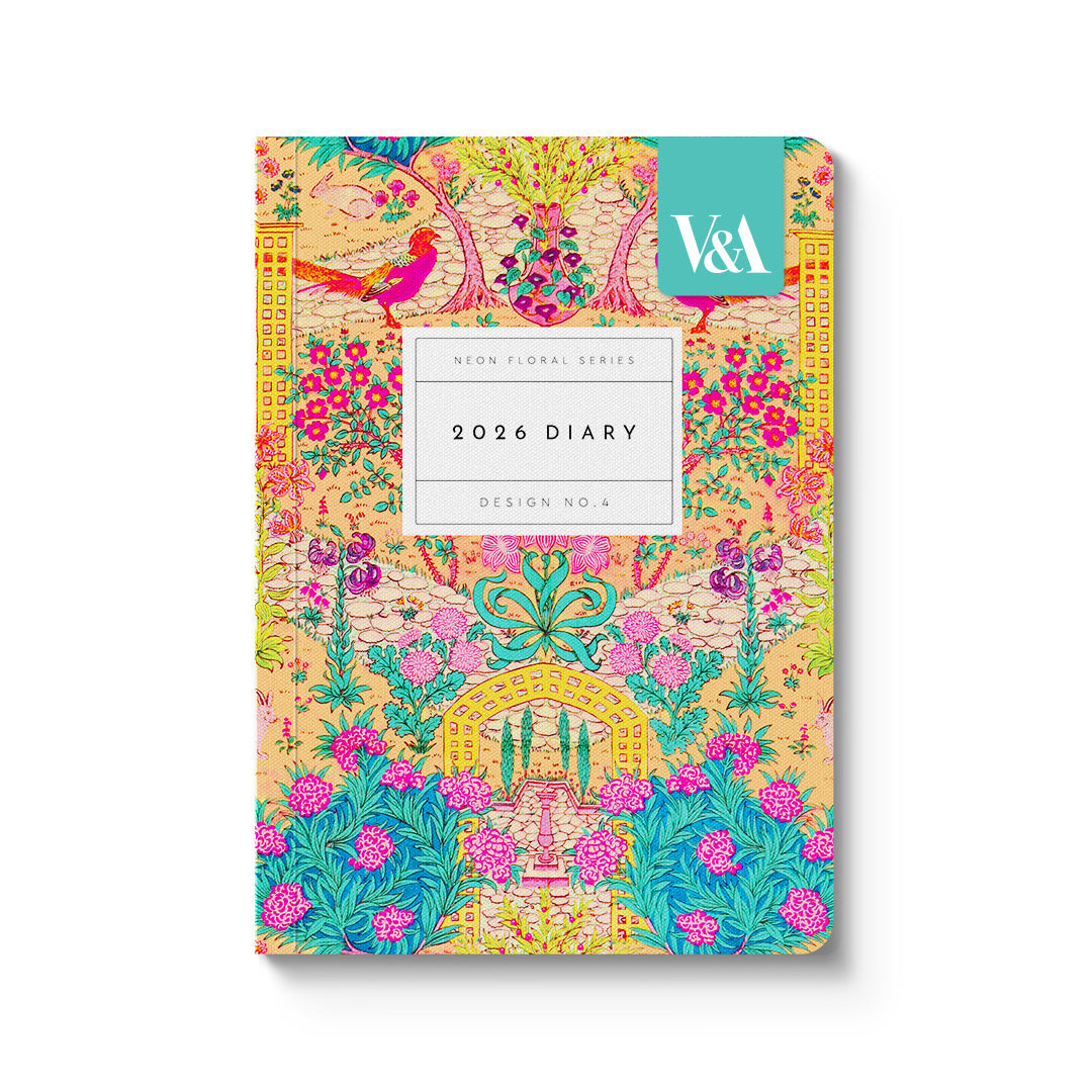 2026 Neon Floral Ornate Garden Paperback Diary -A6