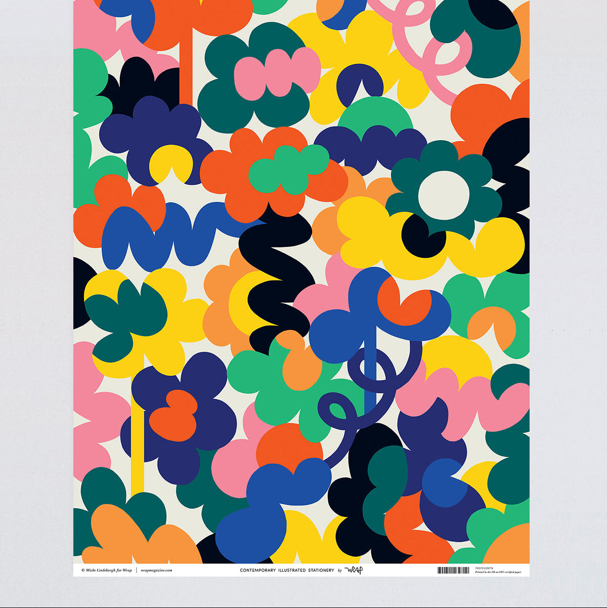 Abstract Flowers Wrapping Paper