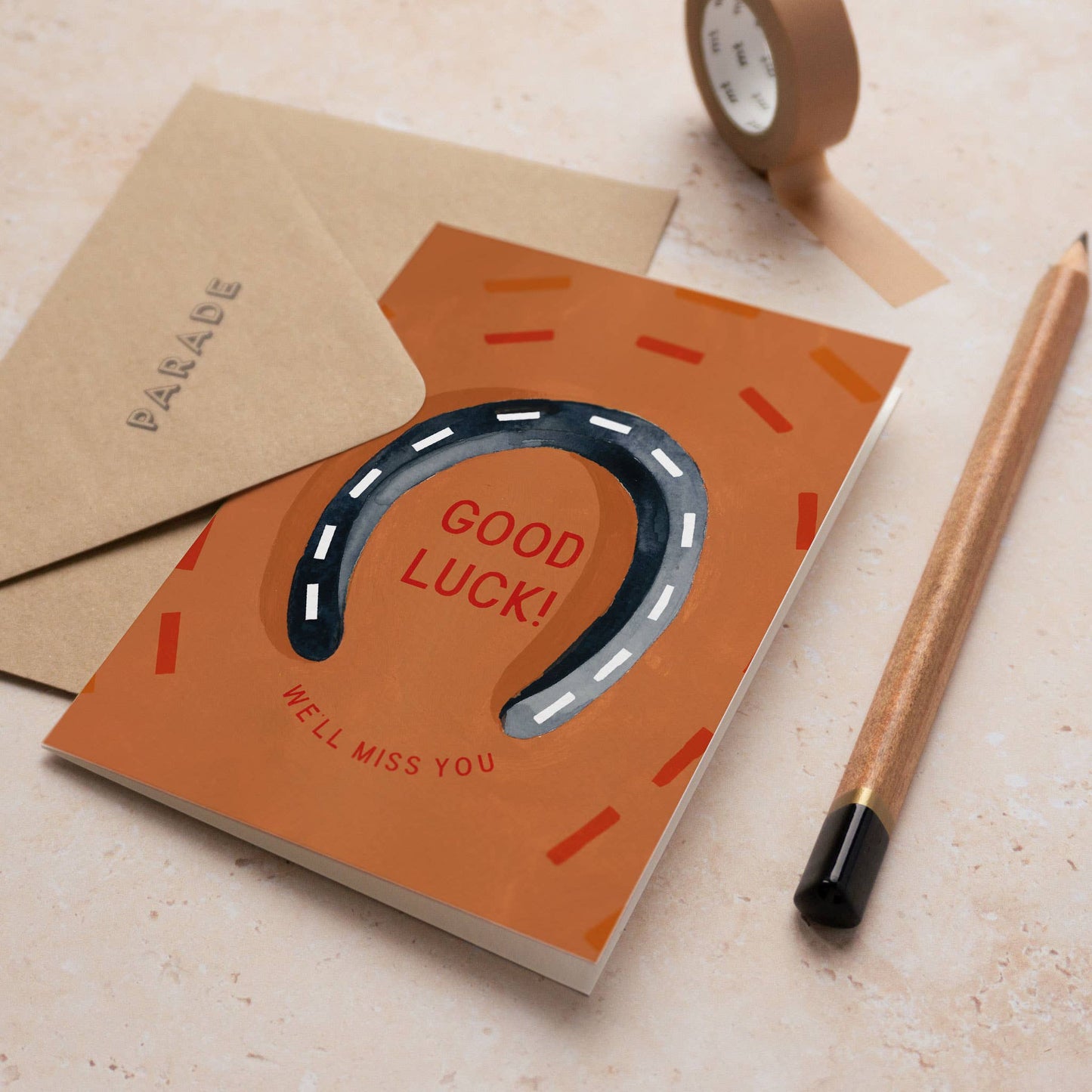 Good Luck Horseshoe Card