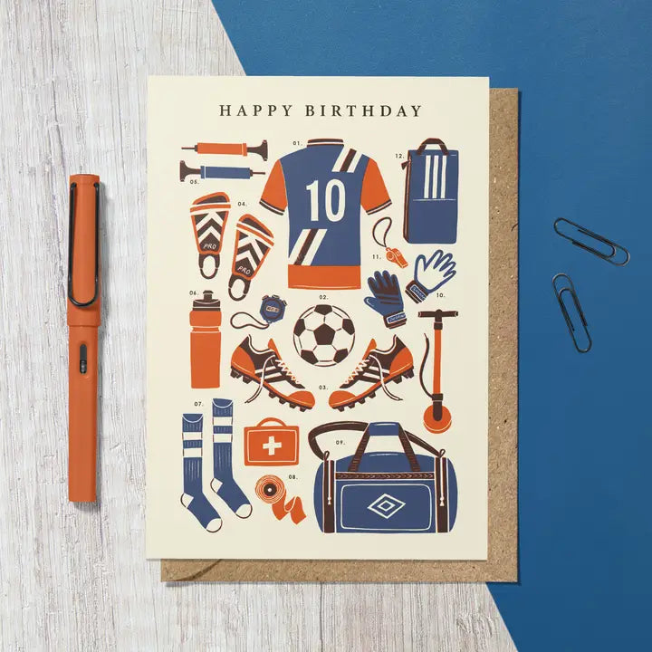 Football kit Birthday card