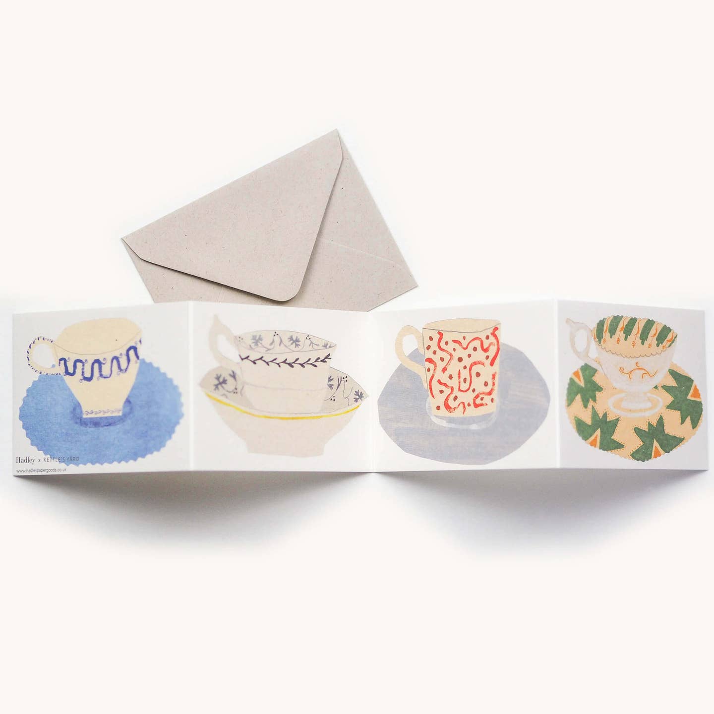 Tea Cups and Saucers Concertina Card