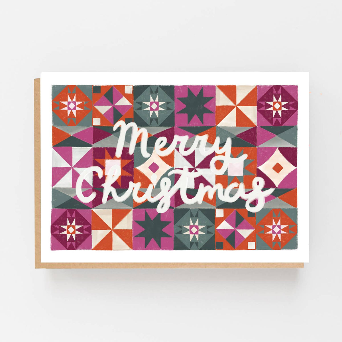 Merry Christmas - Red Pattern card