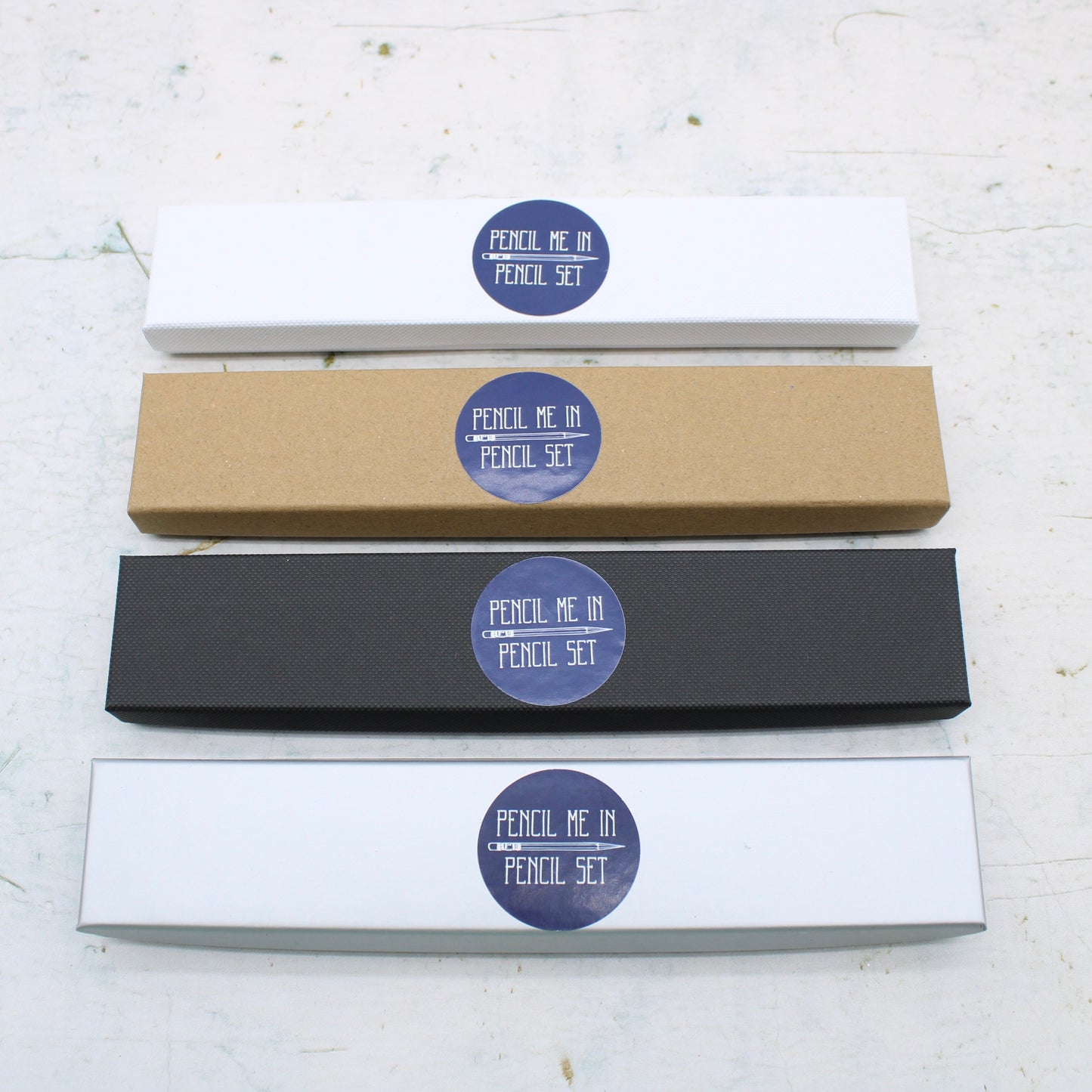 Personalised boxed set of 4 pencils - Mixed Phrases