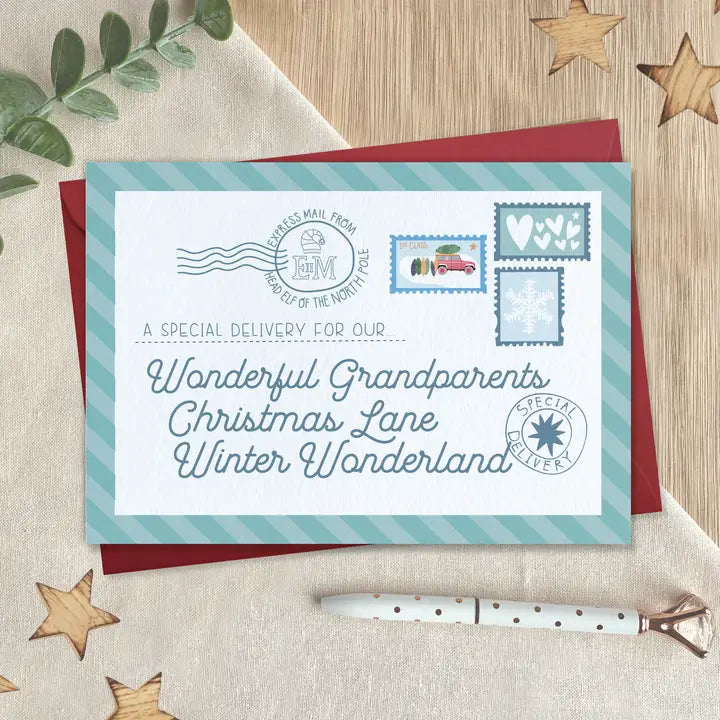 Wonderful Grandparents - Christmas Postcard Greeting Card