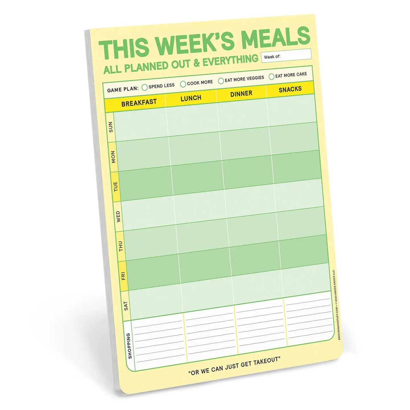 This Week's Meals Big & Sticky Notepad