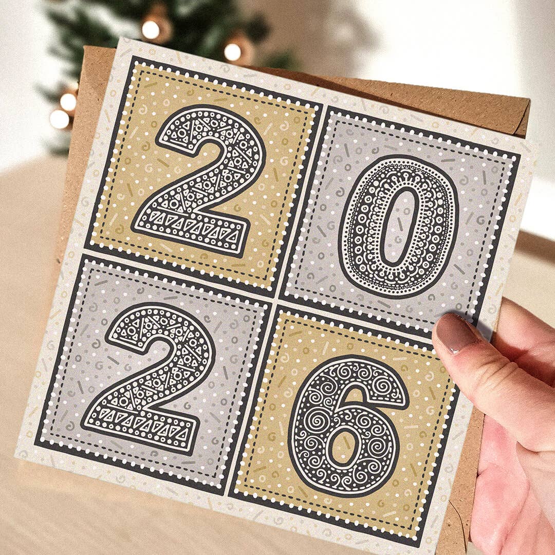 Gold and Silver Unique 2026 New Year Card