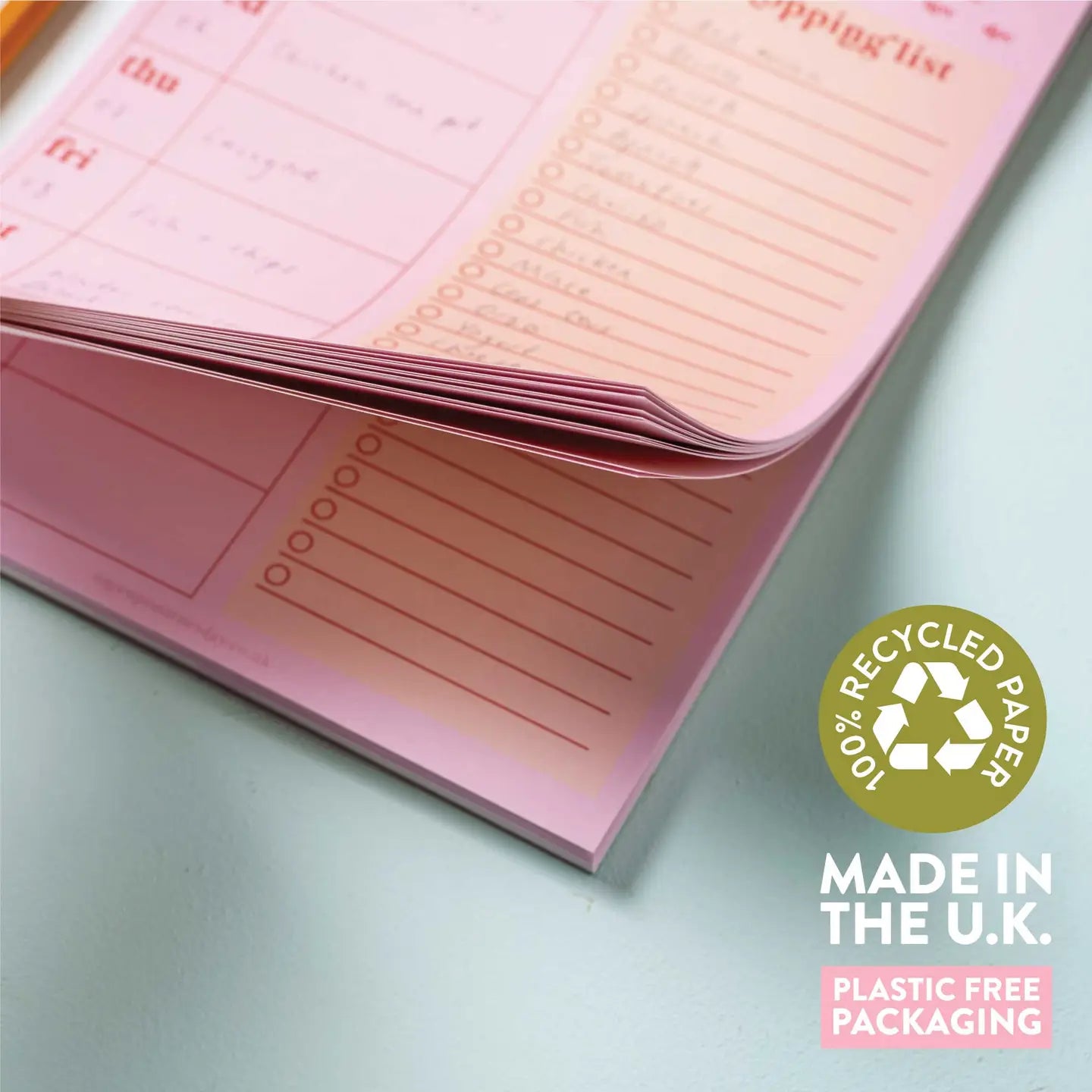 A5 Meal Planner - pink & red