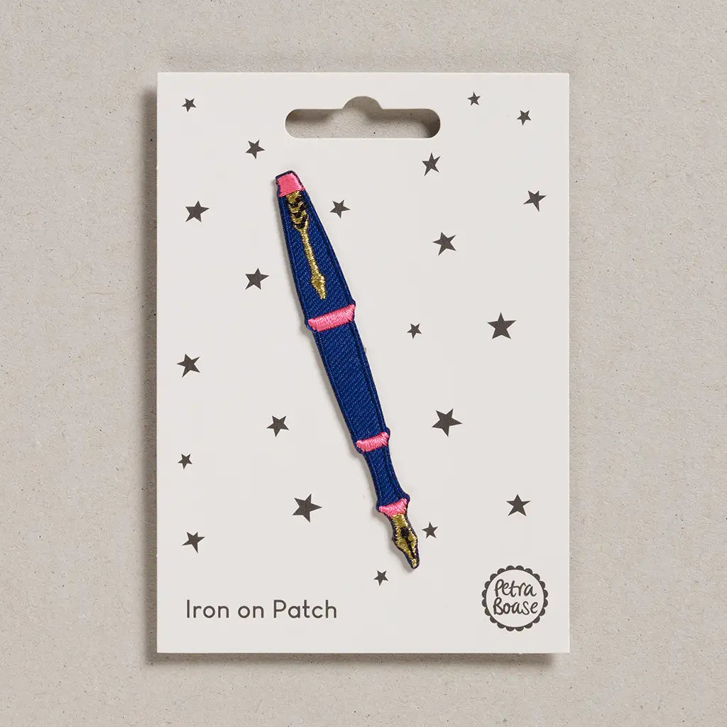 Iron On Patch - Blue Fountain Pen