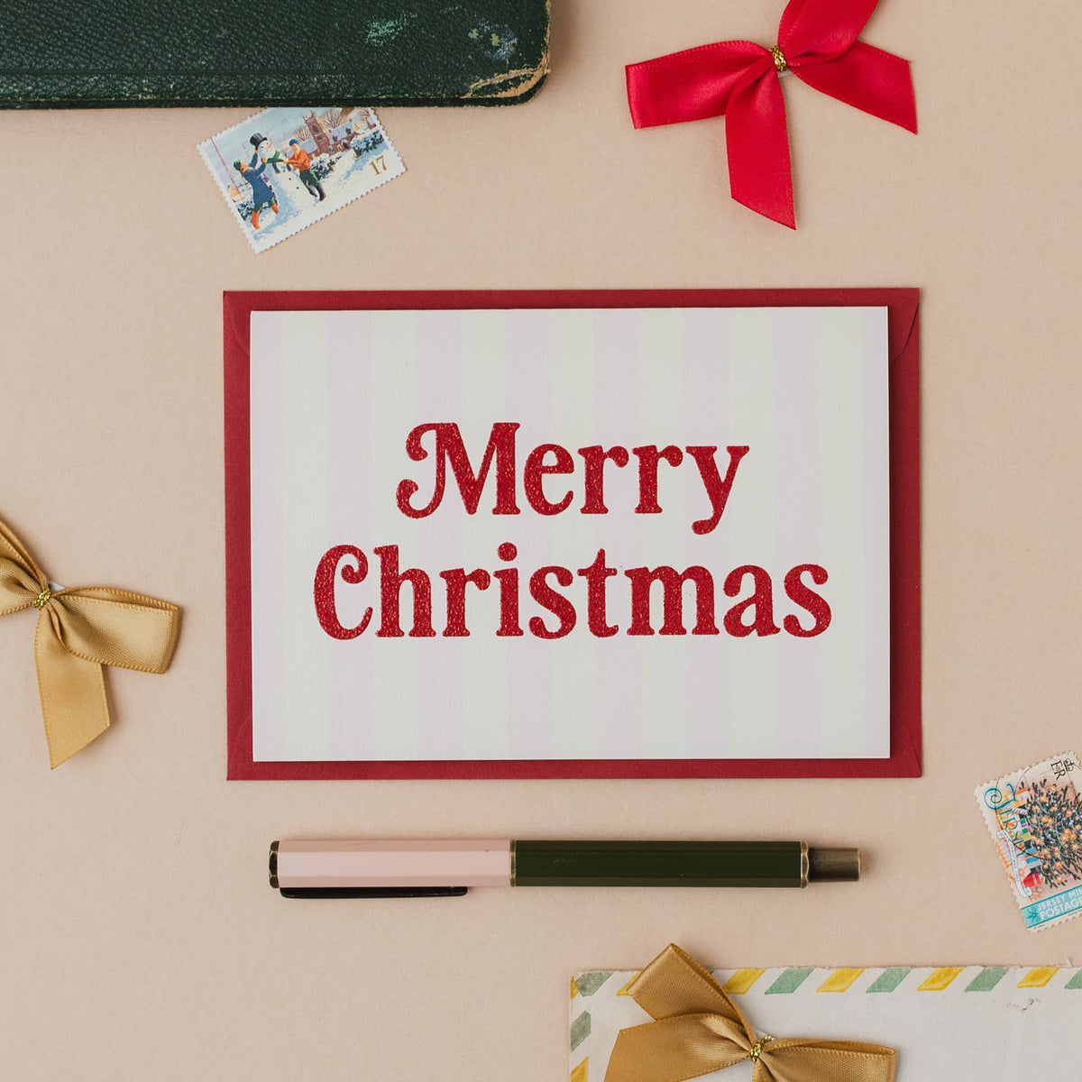 Merry Christmas glitter card