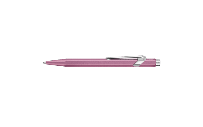 A pink ballpoint pen from the Pencil Me In stationery shop.