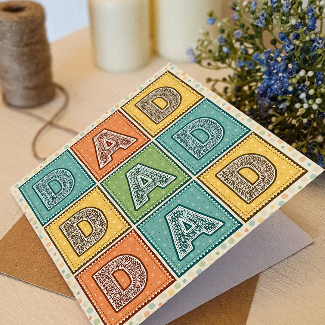 Colourful Typographic Father’s Day Card