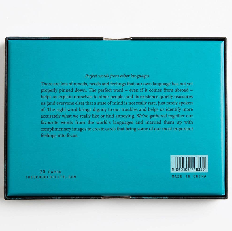 A set of Untranslatable Words cards from the Pencil Me In stationery shop.