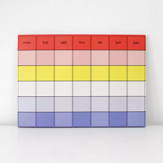 Colourful monthly planning pad from the Pencil Me In stationery shop.