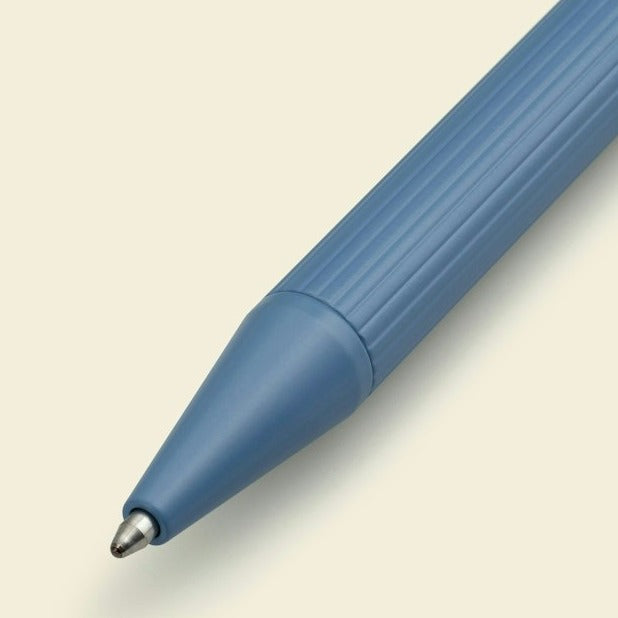 A blue ballpoint pen from the Pencil Me In stationery shop.