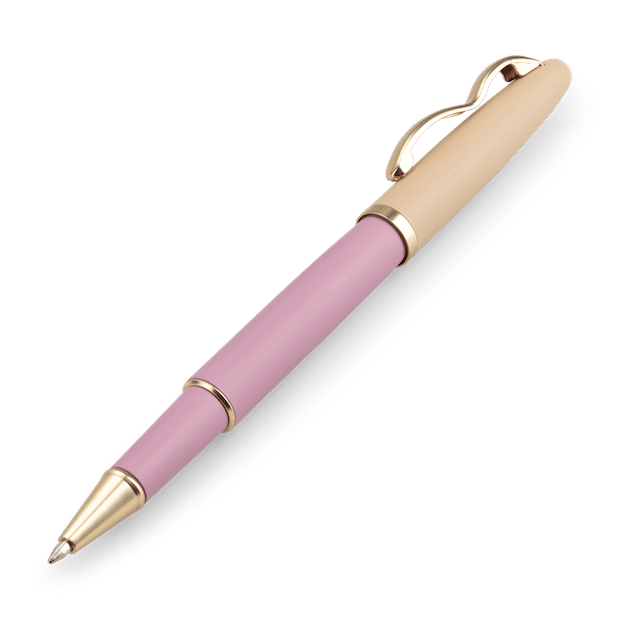 A pink rollerball pen from the Pencil Me In stationery shop. 