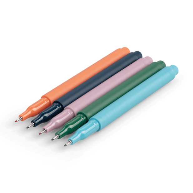 A set of 5 coloured pens from the Pencil Me In stationery shop.