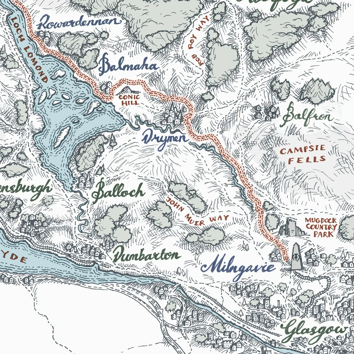 West Highland Way Map A3 print