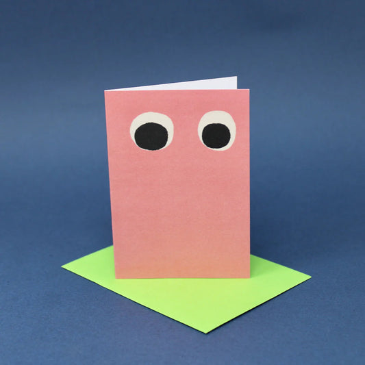 Mini Googly Eye card - Pale pink