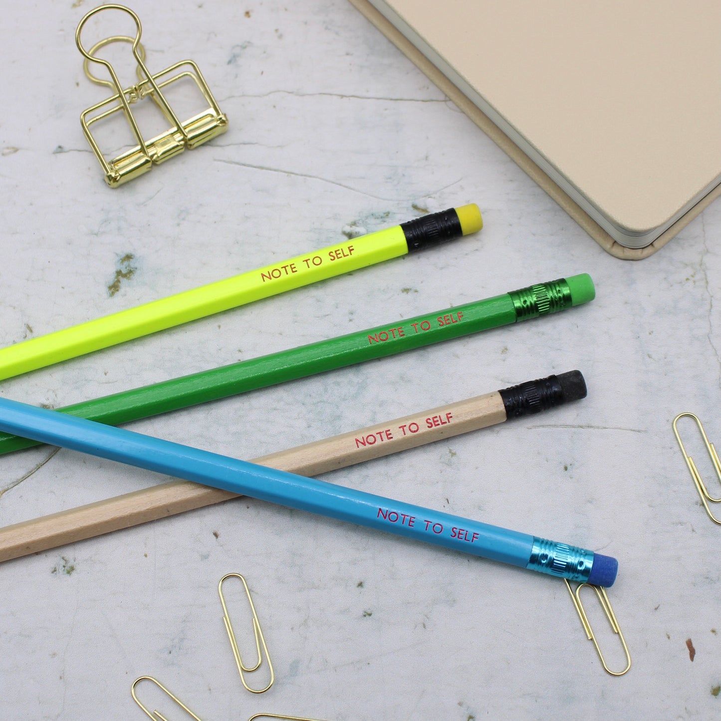 Personalised boxed set of 4 pencils - Same Phrase