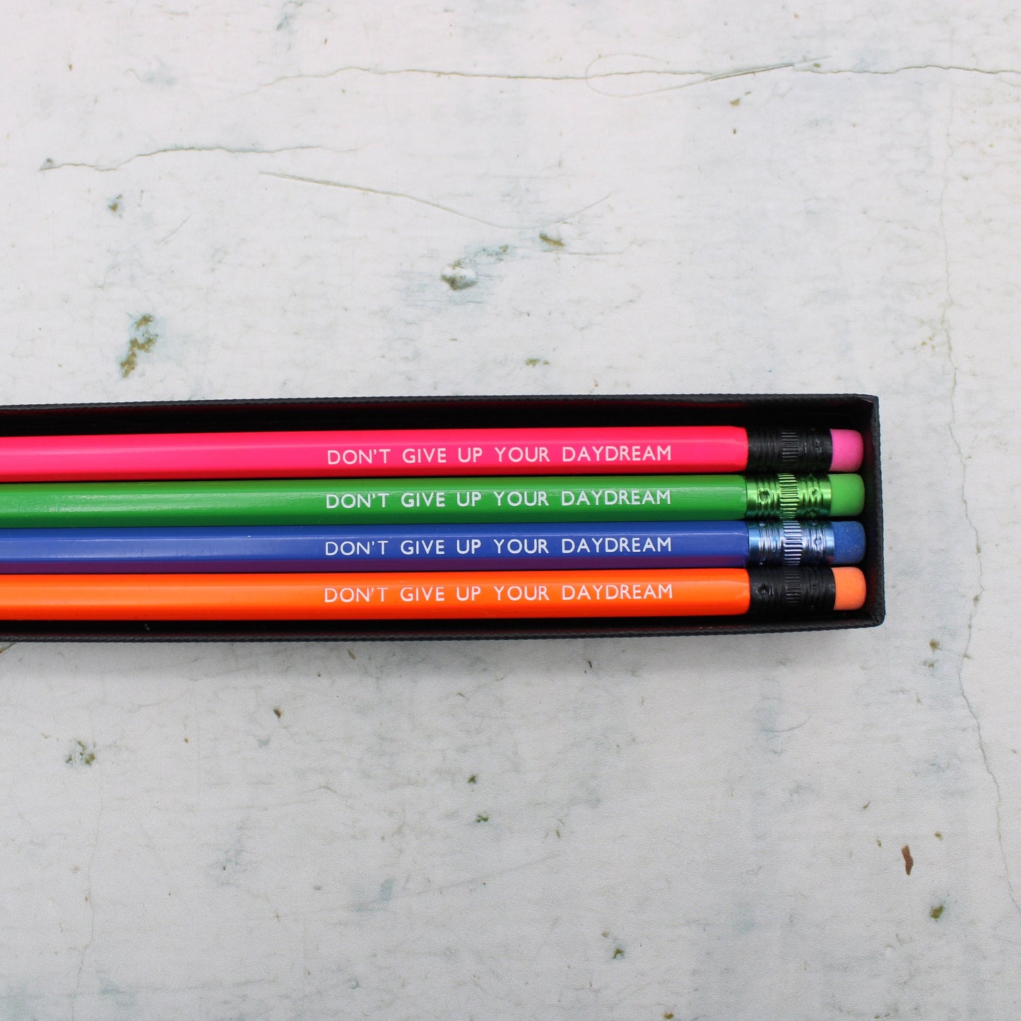 Personalised boxed set of 4 pencils - Same Phrase