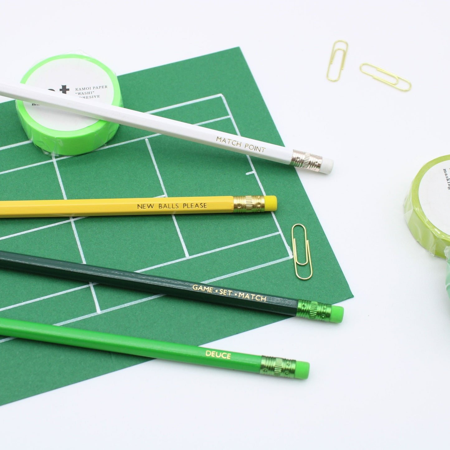 Tennis pencil set from the Pencil Me In stationery shop