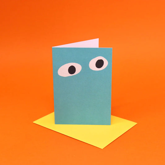 Mini Googly Eye card - Turquoise