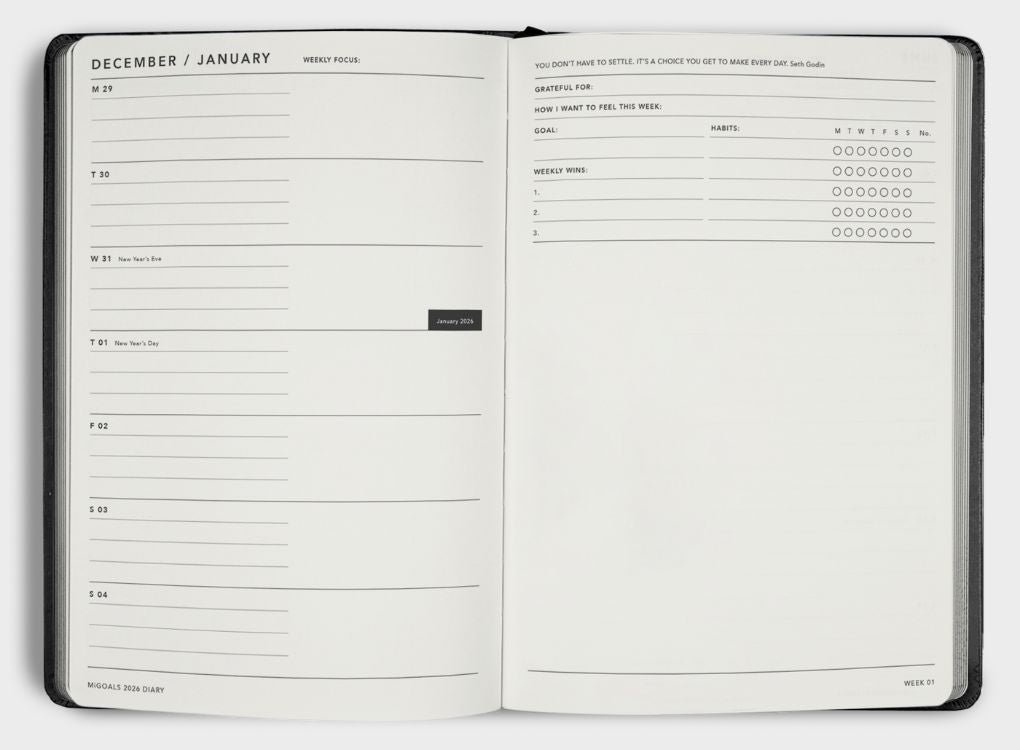 MiGoals 2026 Weekly Notes Diary