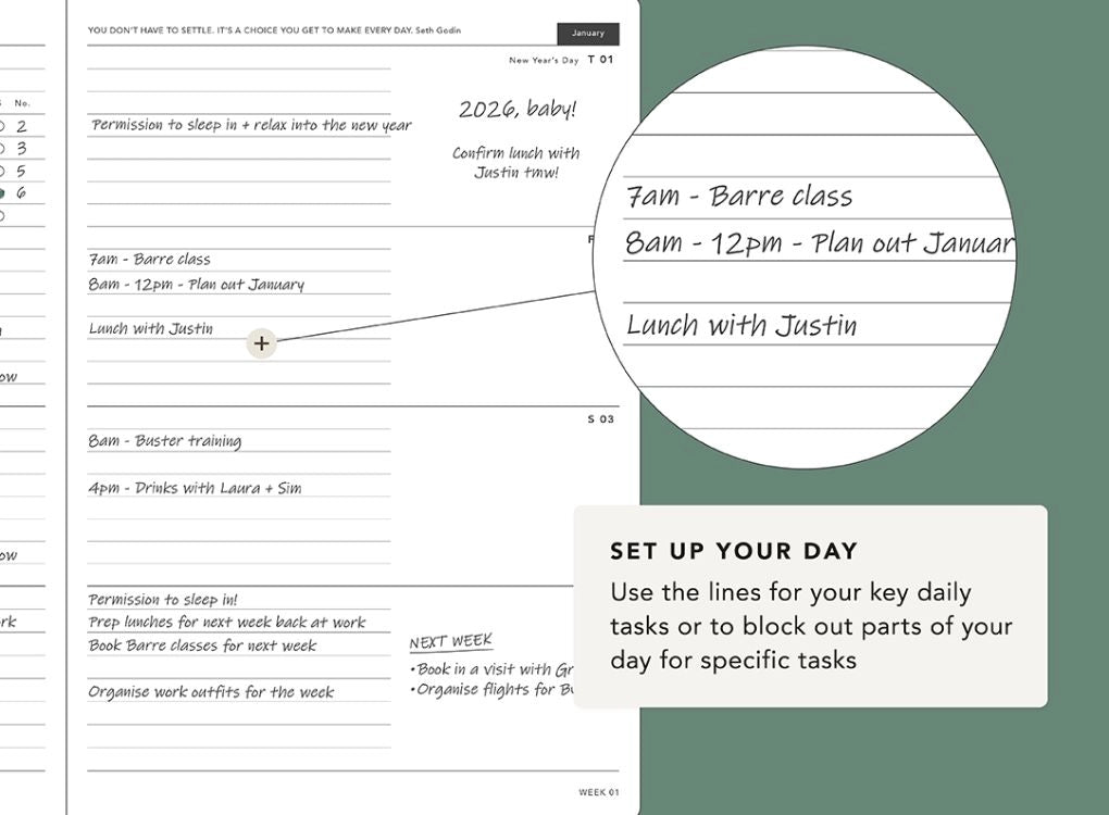 MiGoals 2026 Weekly Spread Diary - 3 designs